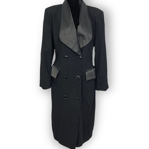 Lynn Green Richard Neal Midi Blazer Jacket Dress Womens 10 Black VTG Business - Picture 1 of 10